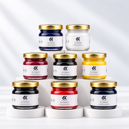 PİGMENT 8'li Epoksi Sıvı Pigment Boya Seti 8*40gr Beyaz/Kırmızı/Siyah/Sarı/Yeşil/Bordo/Mor/Magenta
