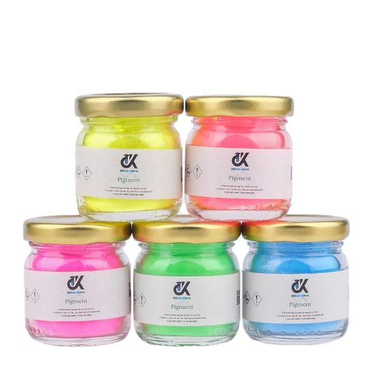 PİGMENT 5'li Neon toz boya Seti 5*10gr  Pembe/Sarı/Yeşil/Mavi/Fuşya