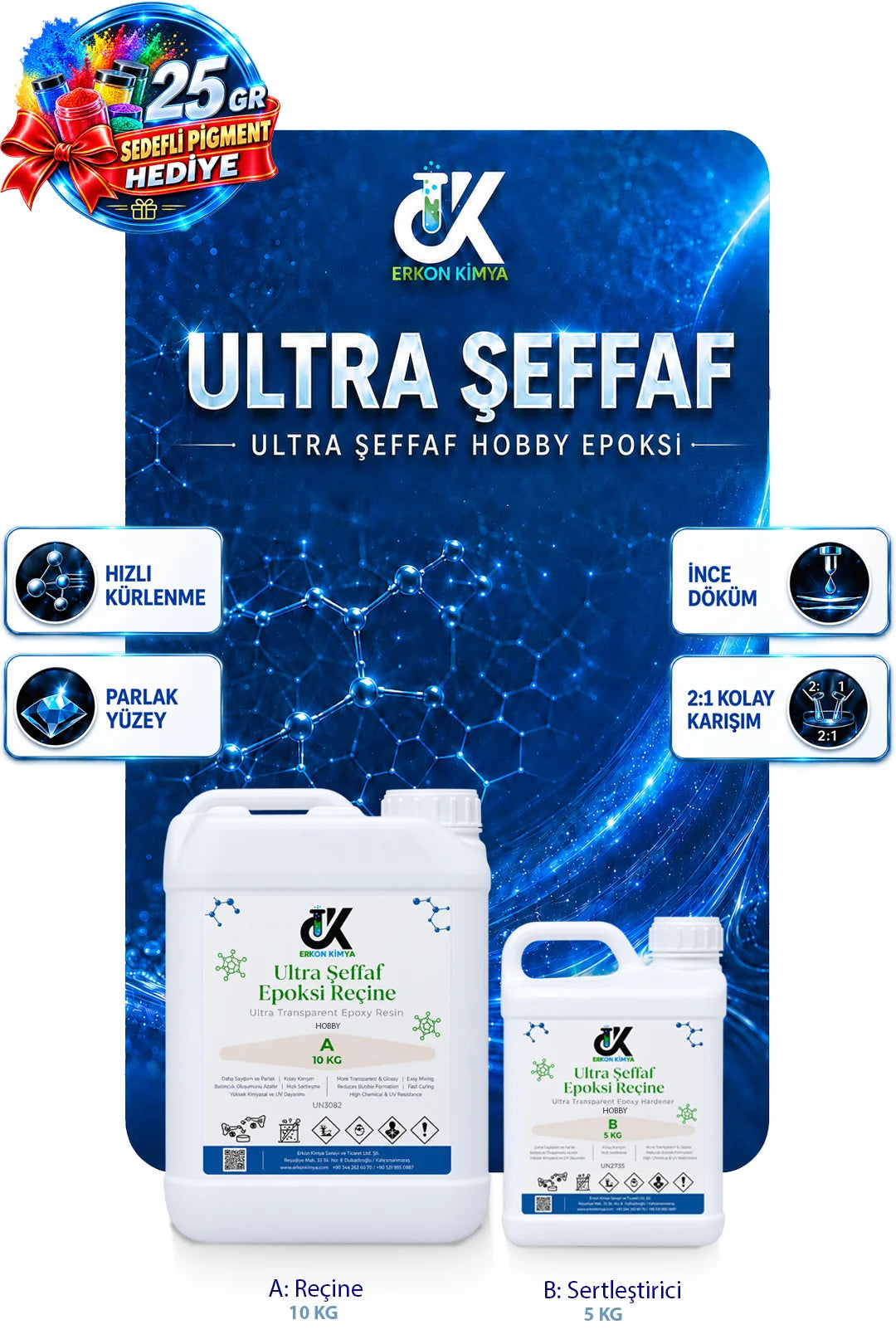 Ultra Şeffaf Hobby Epoksi — ürün detay görseli 17