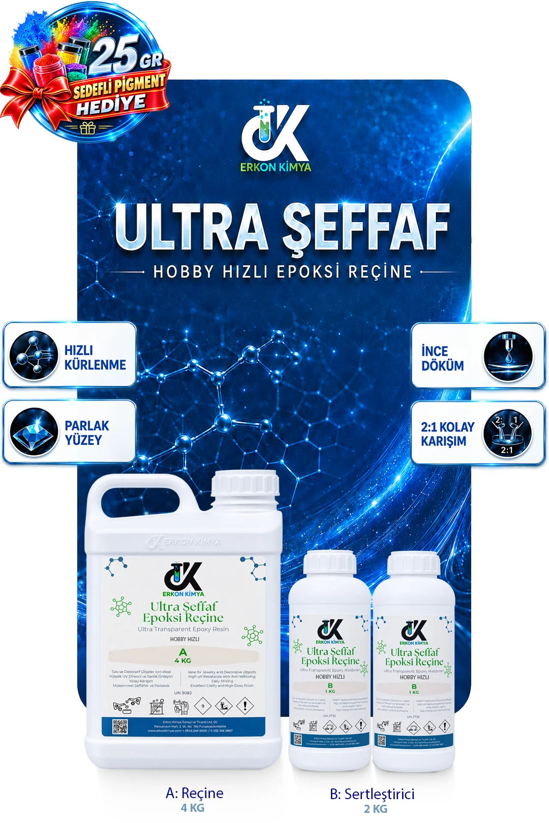 ULTRA ŞEFFAF HIZLI Hobby Epoxy Epoksi Reçine — ürün detay görseli 15