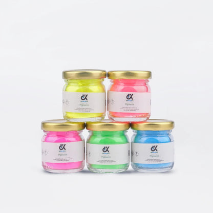 PİGMENT 5'li Neon toz boya Seti 5*10gr Pembe/Sarı/Yeşil/Mavi/Fuşya — ana ürün görseli