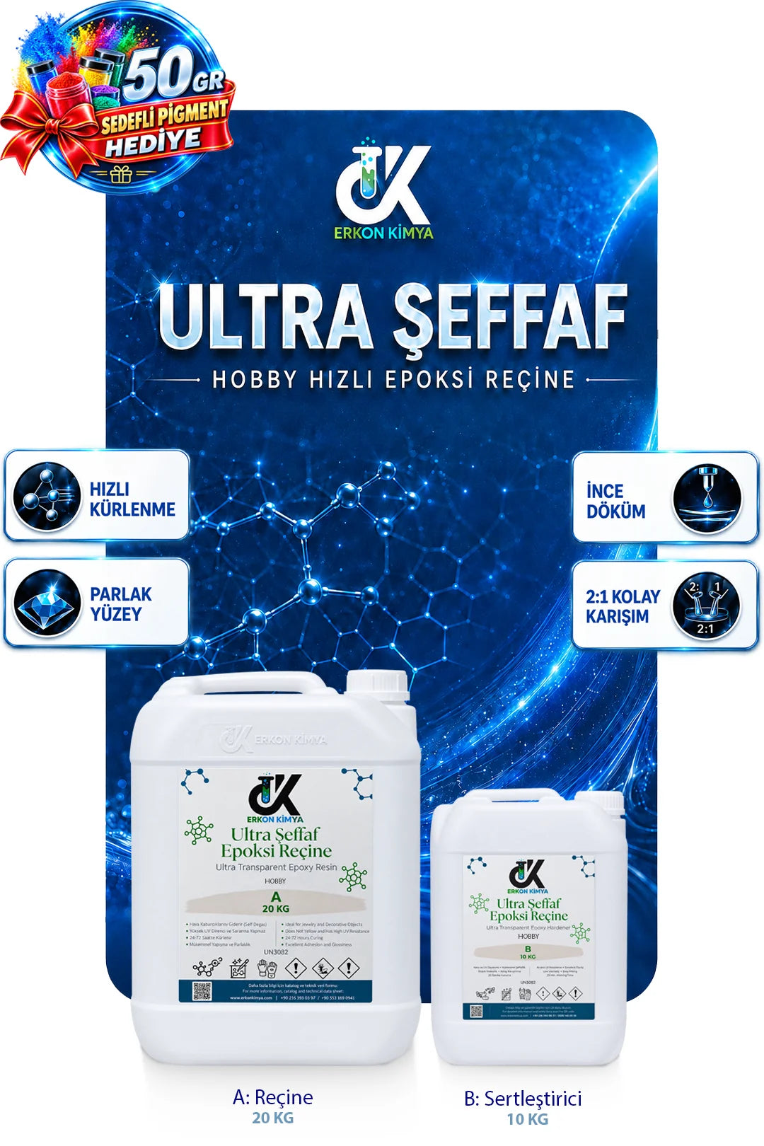 ULTRA ŞEFFAF HIZLI Hobby Epoxy Epoksi Reçine — ürün detay görseli 24
