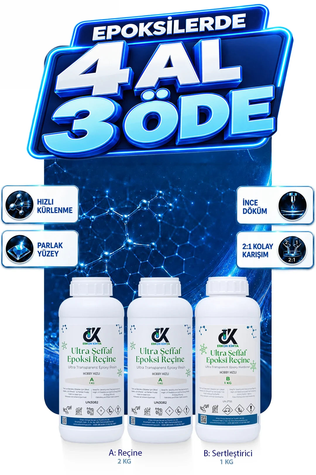 ULTRA ŞEFFAF HIZLI Hobby Epoxy Epoksi Reçine — ürün detay görseli 11