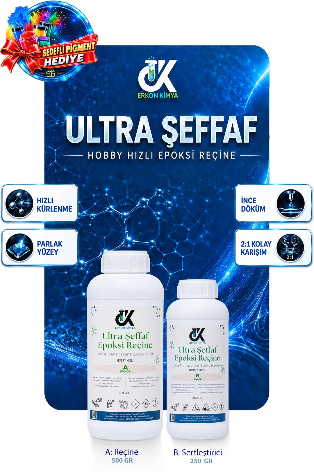 ULTRA ŞEFFAF HIZLI Hobby Epoxy Epoksi Reçine — ürün detay görseli 02
