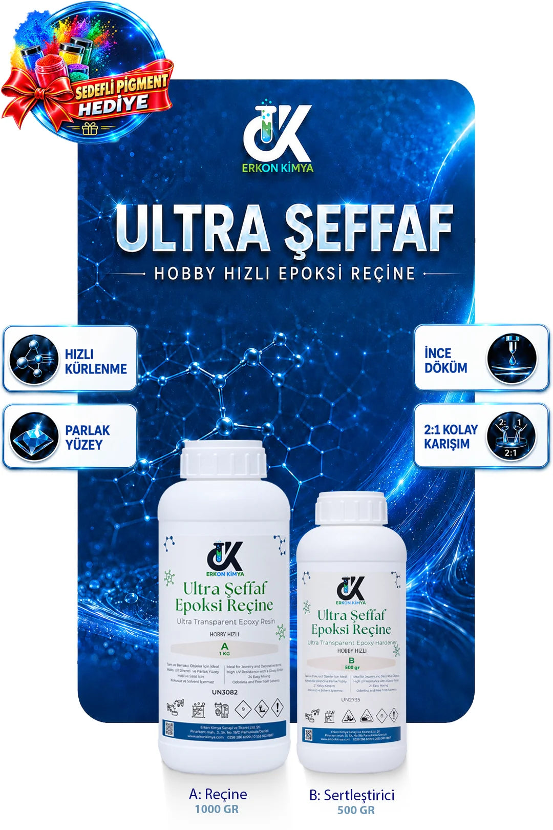 ULTRA ŞEFFAF HIZLI Hobby Epoxy Epoksi Reçine — ürün detay görseli 09