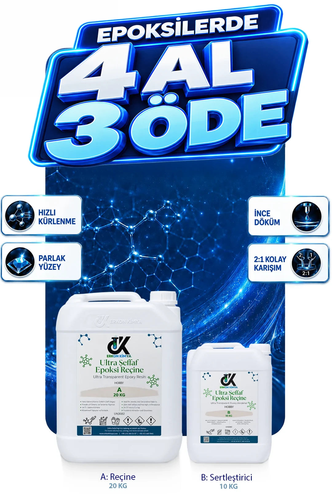 ULTRA ŞEFFAF HIZLI Hobby Epoxy Epoksi Reçine — ürün detay görseli 23