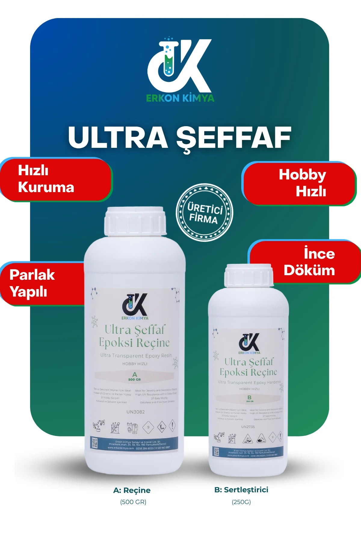 ULTRA ŞEFFAF HIZLI Hobby Epoxy Epoksi Reçine — ürün detay görseli 03